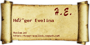 Höger Evelina névjegykártya